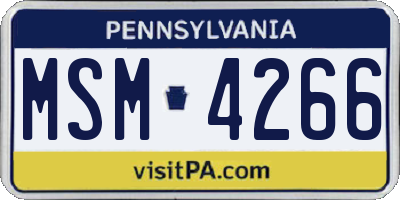 PA license plate MSM4266