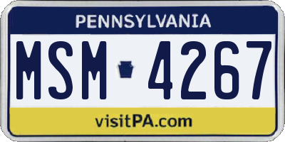 PA license plate MSM4267
