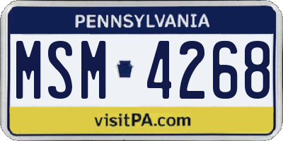 PA license plate MSM4268
