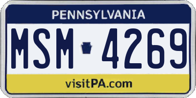 PA license plate MSM4269
