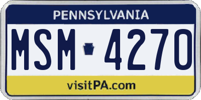 PA license plate MSM4270