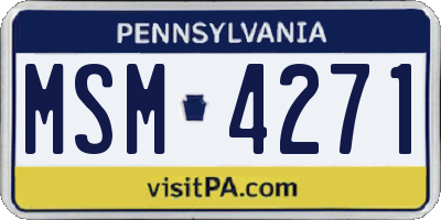 PA license plate MSM4271