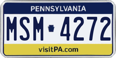 PA license plate MSM4272