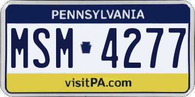 PA license plate MSM4277