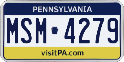 PA license plate MSM4279
