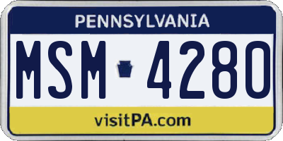 PA license plate MSM4280