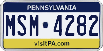 PA license plate MSM4282