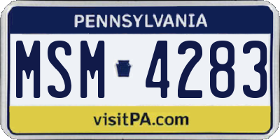 PA license plate MSM4283