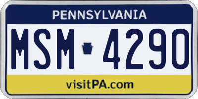 PA license plate MSM4290