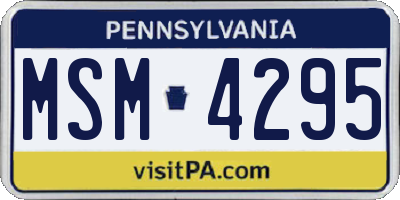 PA license plate MSM4295