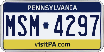 PA license plate MSM4297