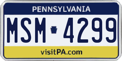 PA license plate MSM4299