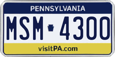 PA license plate MSM4300