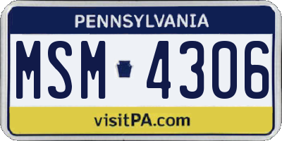 PA license plate MSM4306