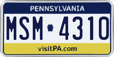 PA license plate MSM4310