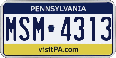 PA license plate MSM4313