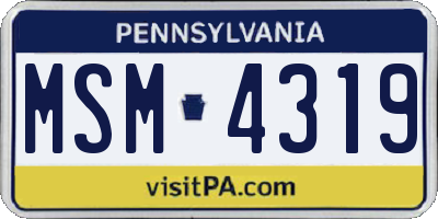 PA license plate MSM4319