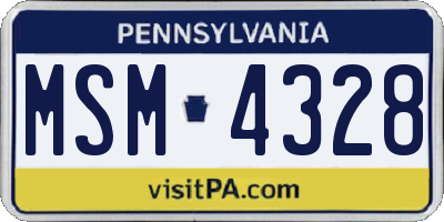 PA license plate MSM4328
