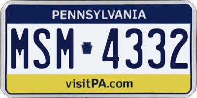 PA license plate MSM4332