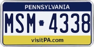 PA license plate MSM4338