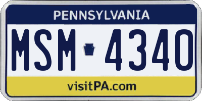 PA license plate MSM4340