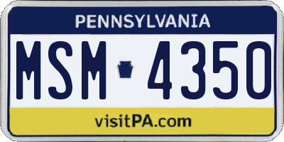 PA license plate MSM4350