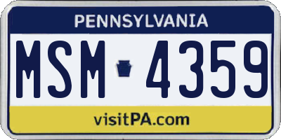 PA license plate MSM4359