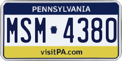 PA license plate MSM4380
