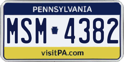 PA license plate MSM4382