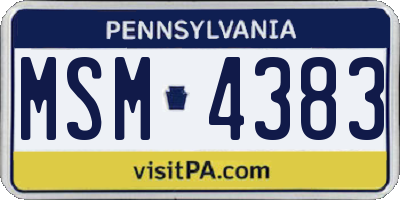 PA license plate MSM4383
