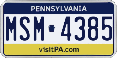 PA license plate MSM4385