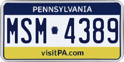 PA license plate MSM4389
