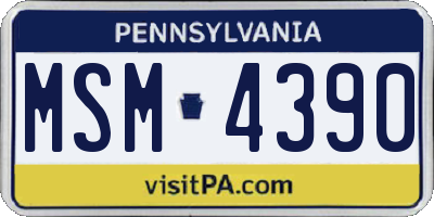 PA license plate MSM4390