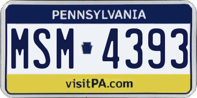 PA license plate MSM4393