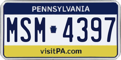 PA license plate MSM4397