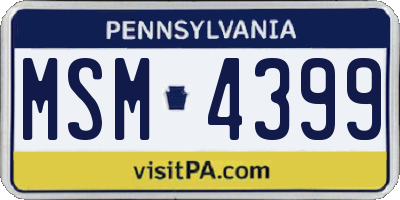 PA license plate MSM4399
