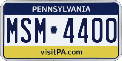 PA license plate MSM4400