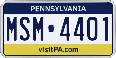 PA license plate MSM4401