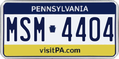 PA license plate MSM4404