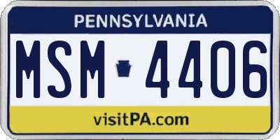 PA license plate MSM4406