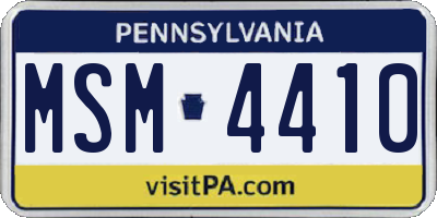 PA license plate MSM4410