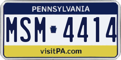 PA license plate MSM4414
