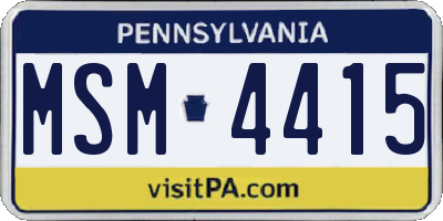 PA license plate MSM4415
