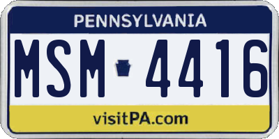 PA license plate MSM4416