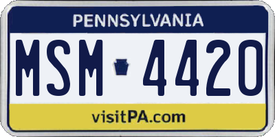 PA license plate MSM4420