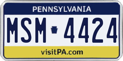 PA license plate MSM4424