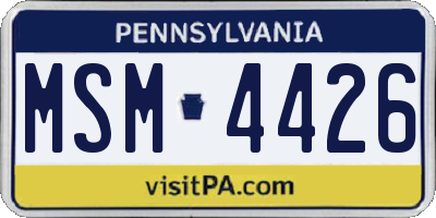 PA license plate MSM4426