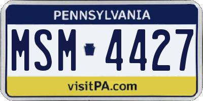 PA license plate MSM4427