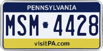 PA license plate MSM4428