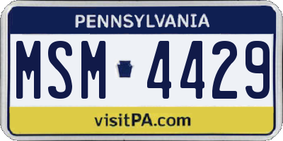 PA license plate MSM4429
